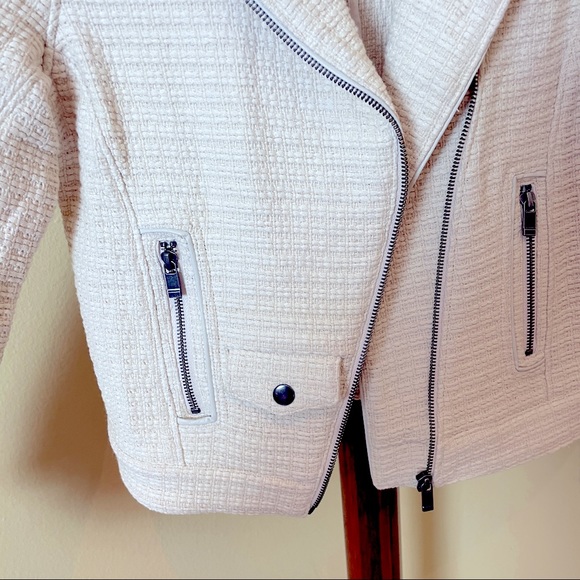 Adelaide AS by DF White Tweed Moto Jacket - XS - Picture 7 of 12